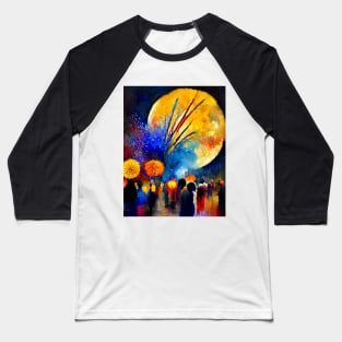 Beautiful Abstract Impressionist Firework Baseball T-Shirt